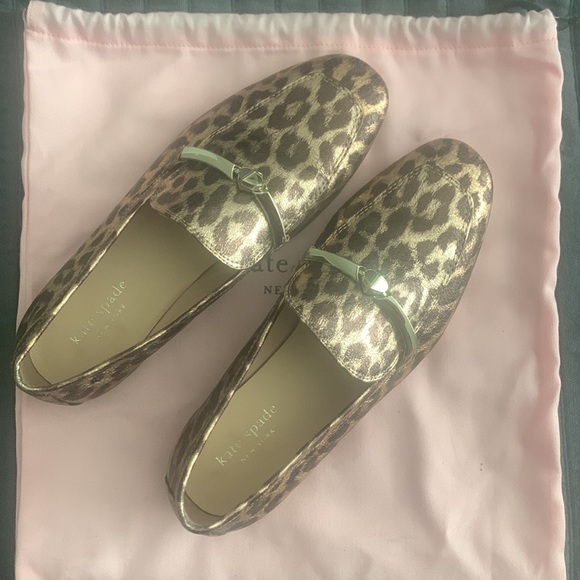 💯Auth Kate Spade LANA metallic leopard print flats size 6.5 - Picture 4 of 7
